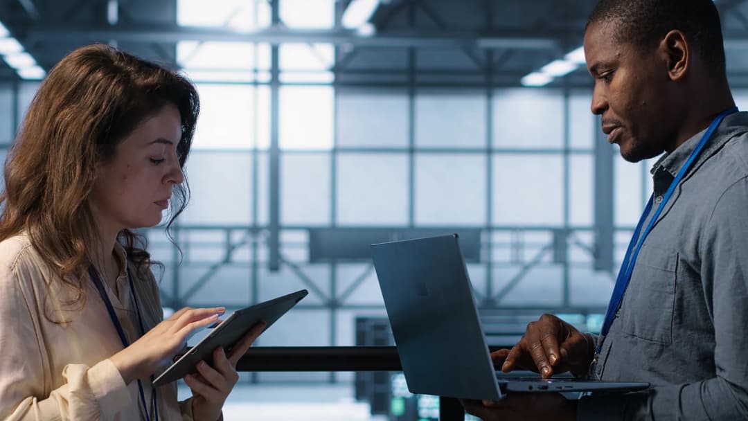 Professional working on a laptop